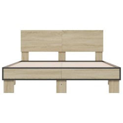 Cadre de lit sans matelas chêne sonoma 120x190 cm 