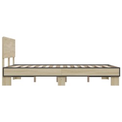 Cadre de lit sans matelas chêne sonoma 120x190 cm 