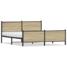 Cadre de lit en métal sans matelas chêne sonoma 183x213 cm 
