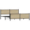 Cadre de lit en métal sans matelas chêne sonoma 183x213 cm 
