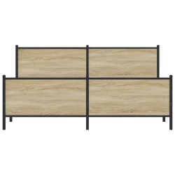 Cadre de lit en métal sans matelas chêne sonoma 183x213 cm 