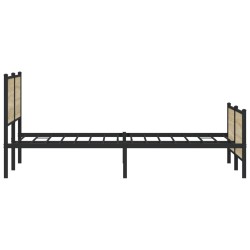 Cadre de lit en métal sans matelas chêne sonoma 183x213 cm 