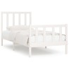 Cadre de lit sans matelas blanc 75x190 cm bois massif 