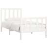 Cadre de lit sans matelas blanc 75x190 cm bois massif 