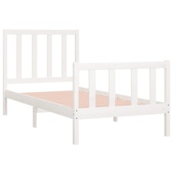 Cadre de lit sans matelas blanc 75x190 cm bois massif 