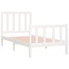 Cadre de lit sans matelas blanc 75x190 cm bois massif 