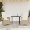 Chaises inclinables de jardin lot de 2 et coussins beige rotin 