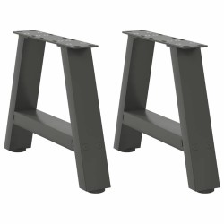 Pieds de table basse en forme de A 2 pièces Anthracite 30 x (30-31) cm Acier 