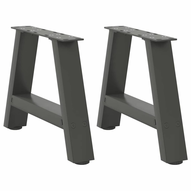Pieds de table basse en forme de A 2 pièces Anthracite 30 x (30-31) cm Acier 