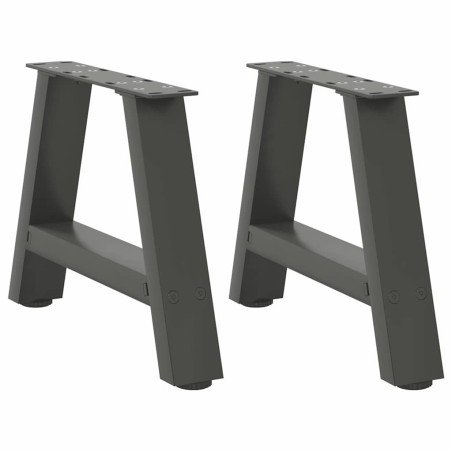 Pieds de table basse en forme de A 2 pièces Anthracite 30 x (30-31) cm Acier 