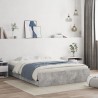 Cadre de lit avec tiroirs sans matelas gris béton 140x190 cm 