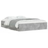 Cadre de lit avec tiroirs sans matelas gris béton 140x190 cm 