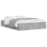 Cadre de lit avec tiroirs sans matelas gris béton 140x190 cm 