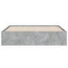 Cadre de lit avec tiroirs sans matelas gris béton 140x190 cm 