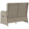 Banc inclinable de jardin et coussins gris clair résine tressée 