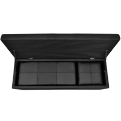 Set de banc de rangement en simili cuir Noir 