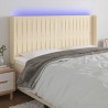 Tête de lit à LED Crème 203x16x118/128 cm Tissu 