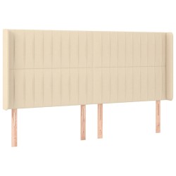 Tête de lit à LED Crème 203x16x118/128 cm Tissu 