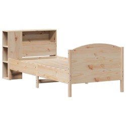 Lit bibliothèque sans matelas 90x200 cm bois de pin massif 
