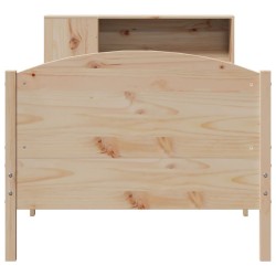 Lit bibliothèque sans matelas 90x200 cm bois de pin massif 
