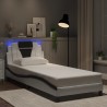 Cadre de lit avec LED sans matelas blanc et noir 90x190 cm 