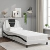Cadre de lit avec LED sans matelas blanc et noir 90x190 cm 