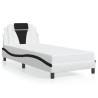 Cadre de lit avec LED sans matelas blanc et noir 90x190 cm 