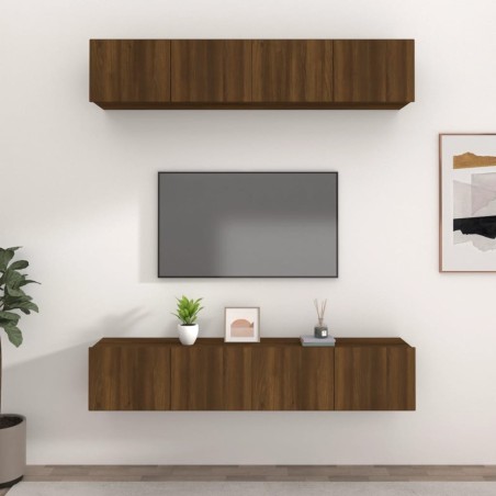 Meubles TV 4 pcs chêne marron 80x30x30 cm bois ingénierie 