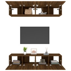 Meubles TV 4 pcs chêne marron 80x30x30 cm bois ingénierie 