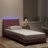 Cadre de lit avec lumières LED rose 90x190 cm velours 