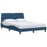 Cadre de lit sans matelas bleu 120x200 cm tissu 