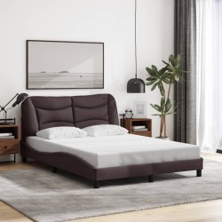 Cadre de lit sans matelas marron foncé 120x200 cm tissu 