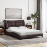 Cadre de lit sans matelas marron foncé 120x200 cm tissu 