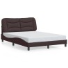 Cadre de lit sans matelas marron foncé 120x200 cm tissu 