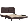 Cadre de lit sans matelas marron foncé 120x200 cm tissu 
