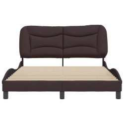 Cadre de lit sans matelas marron foncé 120x200 cm tissu 