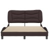 Cadre de lit sans matelas marron foncé 120x200 cm tissu 