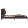 Cadre de lit sans matelas marron foncé 120x200 cm tissu 