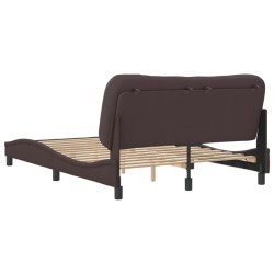 Cadre de lit sans matelas marron foncé 120x200 cm tissu 
