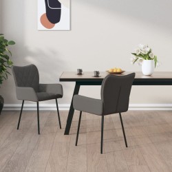 Chaises à manger lot de 2 gris foncé tissu 