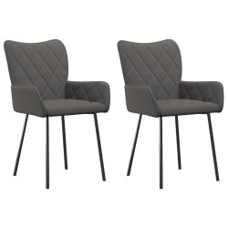 Chaises à manger lot de 2 gris foncé tissu 