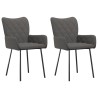 Chaises à manger lot de 2 gris foncé tissu 