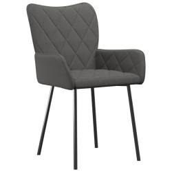 Chaises à manger lot de 2 gris foncé tissu 