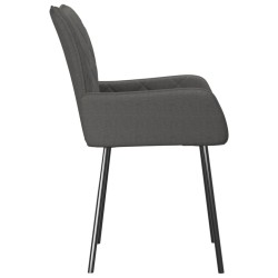 Chaises à manger lot de 2 gris foncé tissu 