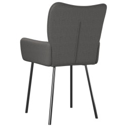 Chaises à manger lot de 2 gris foncé tissu 