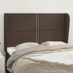 Tête de lit avec oreilles Marron 147x23x118/128 cm Similicuir 