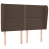 Tête de lit avec oreilles Marron 147x23x118/128 cm Similicuir 