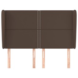 Tête de lit avec oreilles Marron 147x23x118/128 cm Similicuir 