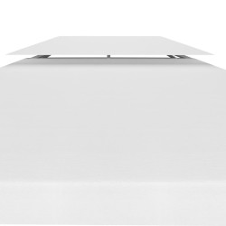 Toile de toit de belvédère 2 niveaux 310 g/m² 3x3 m Blanc 
