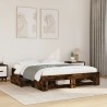 Cadre de lit sans matelas chêne fumé 160x200 cm bois ingénierie 